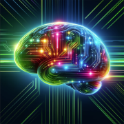 Futuristic-looking brain representing artificial intelligence (AI), which can't take the place of tutoring.