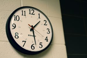 Clock on the wall representing time spent during tutoring